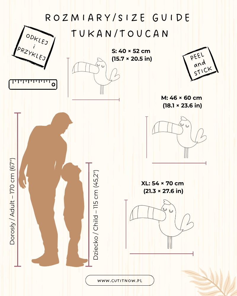 Cut It Now fa tukán faldekoráció – Szafari kollekció