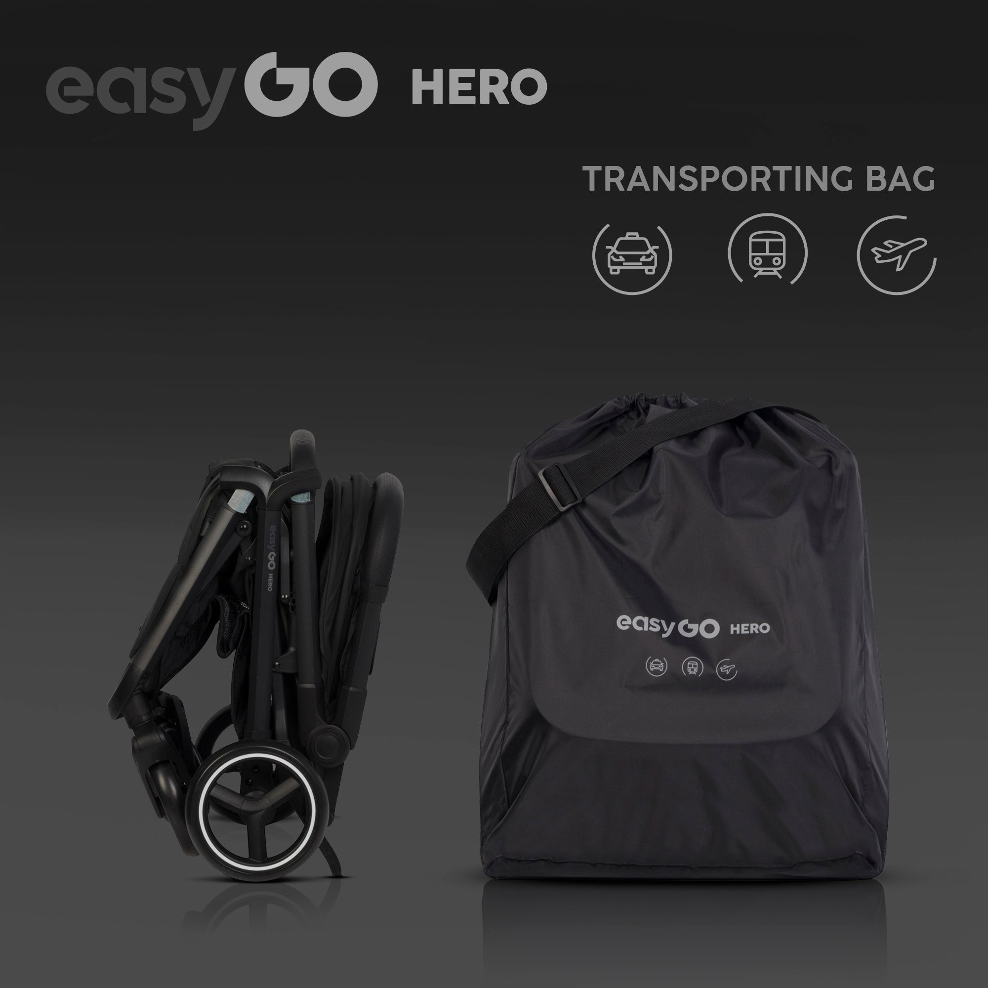 EasyGo Hero sport babakocsi – Ebony Black