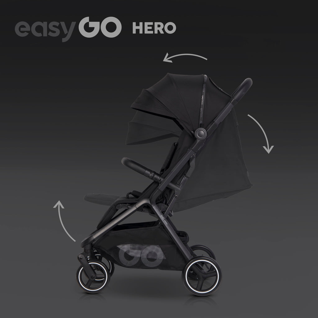 EasyGo Hero sport babakocsi – Ebony Black