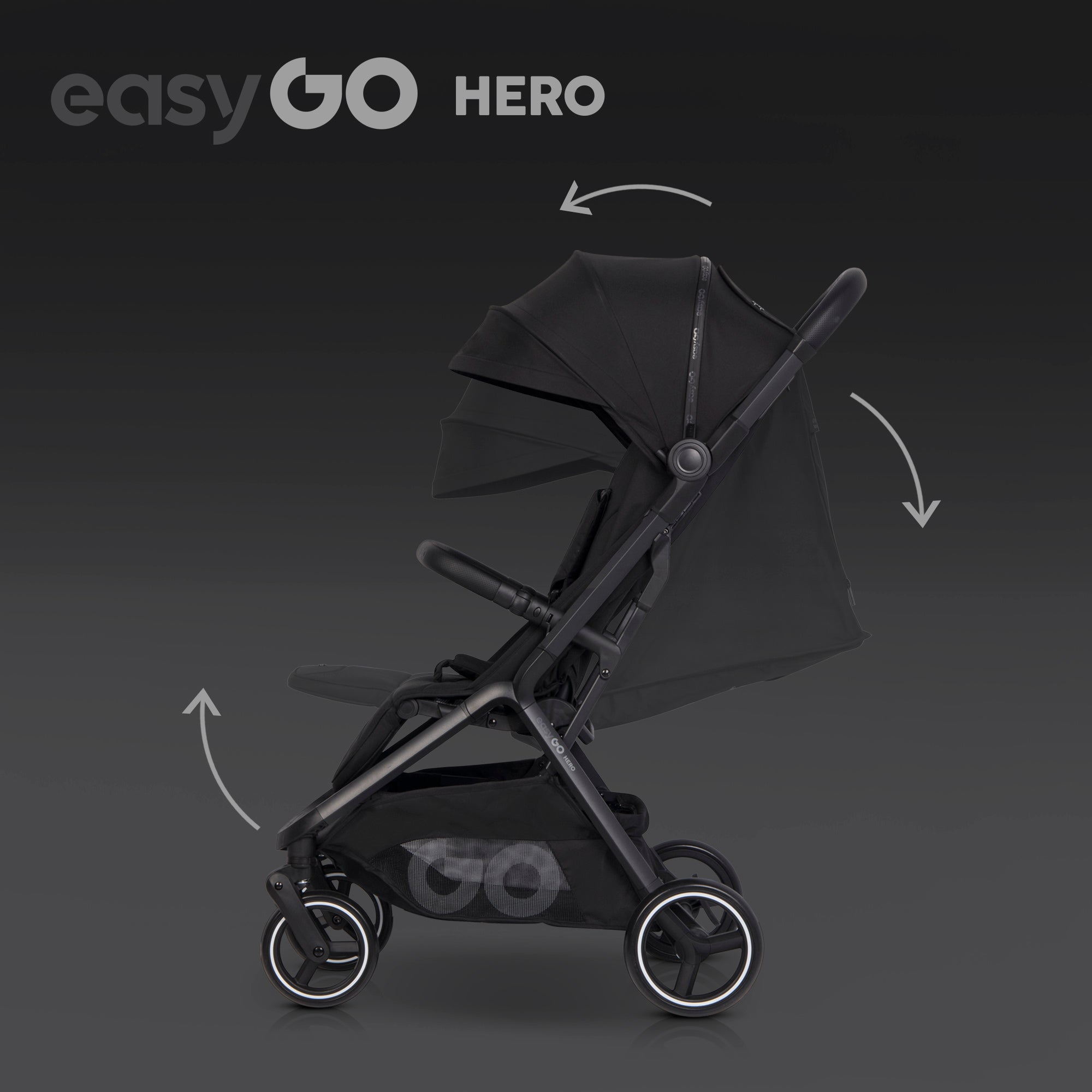 EasyGo Hero sport babakocsi – Ebony Black
