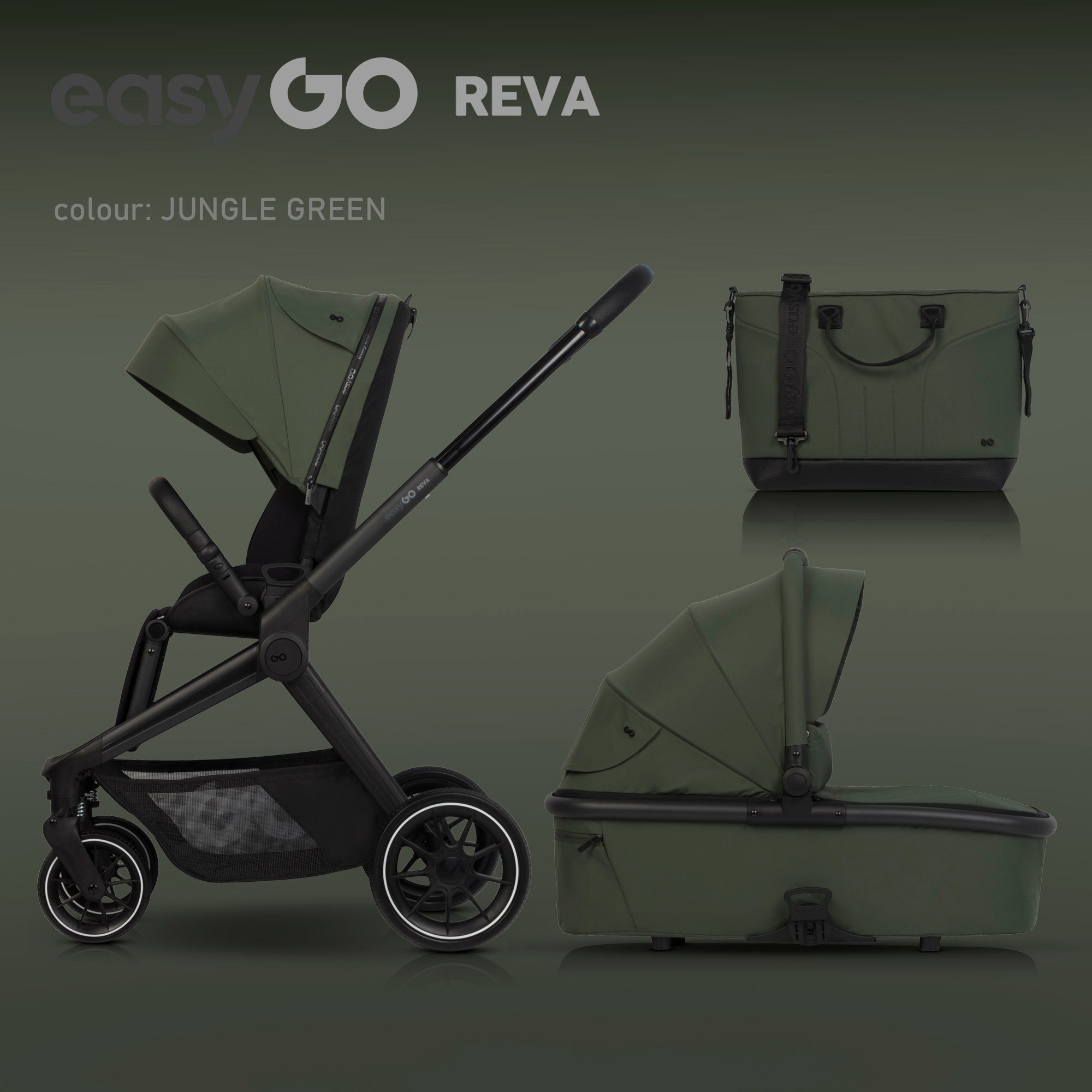 EasyGo REVA 2in1 babakocsi – Jungle Green