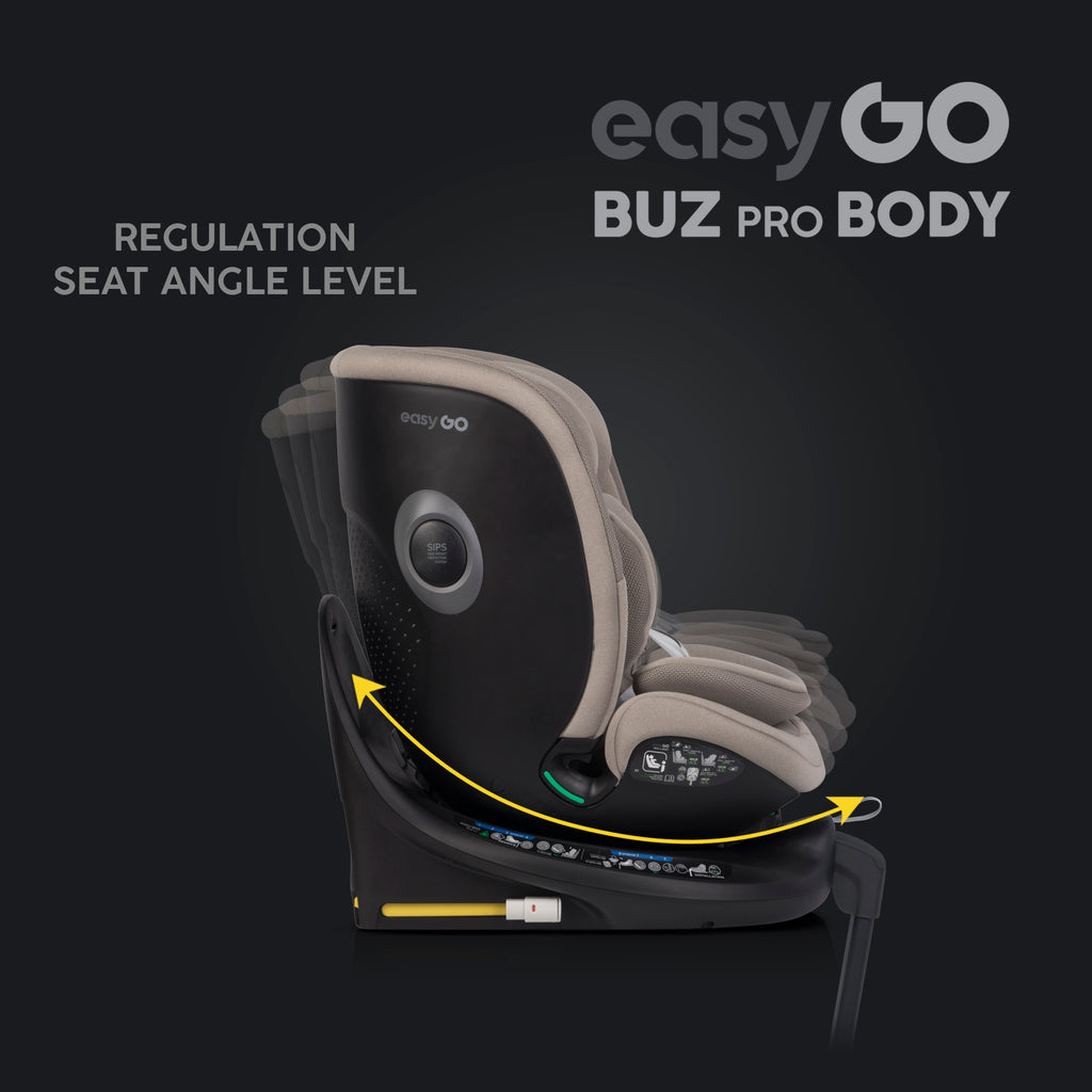 EasyGo Buz Pro + Buz Pro Body 2in1 autósülés szett ISOFIX bázissal – Taupe