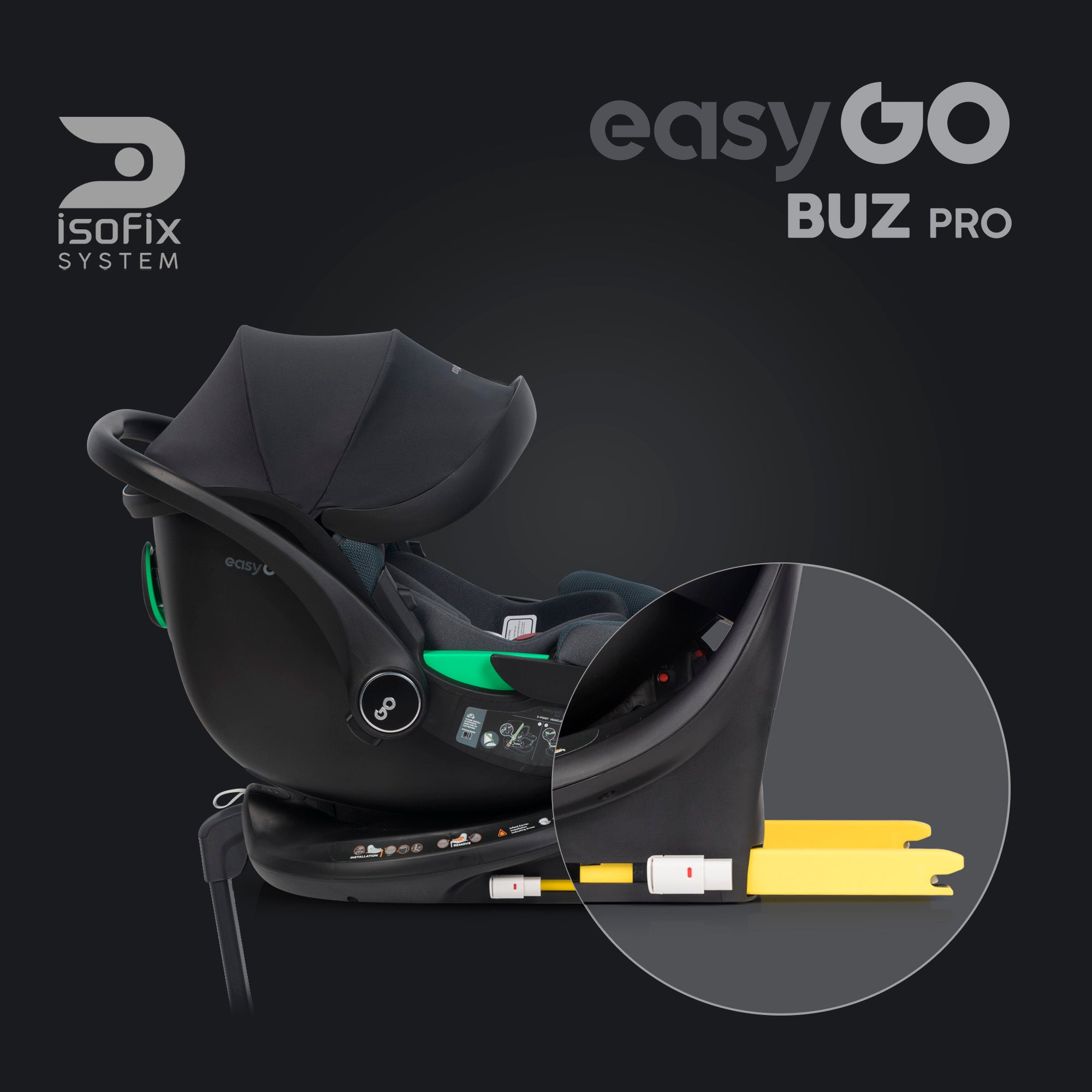 EasyGo Buz Pro + Buz Pro Body 2in1 autósülés szett ISOFIX bázissal – Granito
