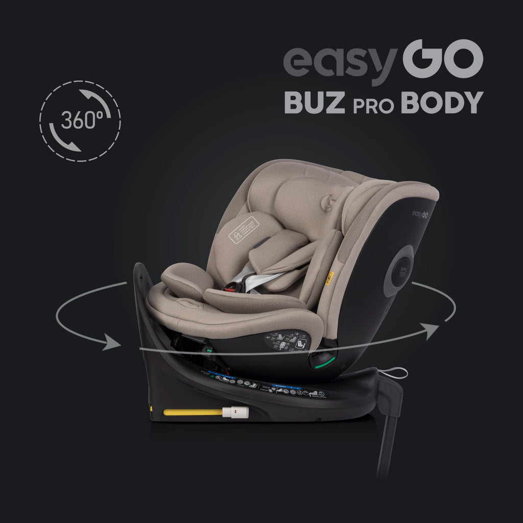 EasyGo Buz Pro + Buz Pro Body 2in1 autósülés szett ISOFIX bázissal – Taupe