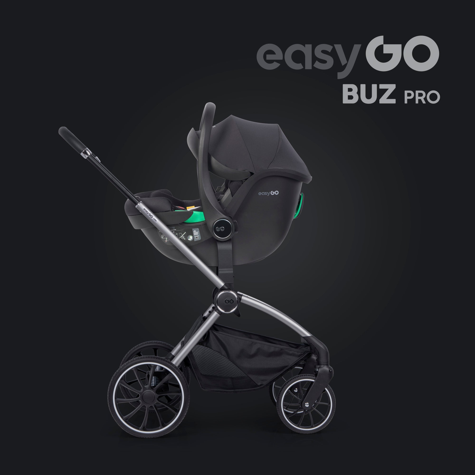 EasyGo Buz Pro + Buz Pro Body 2in1 autósülés szett ISOFIX bázissal – Ink