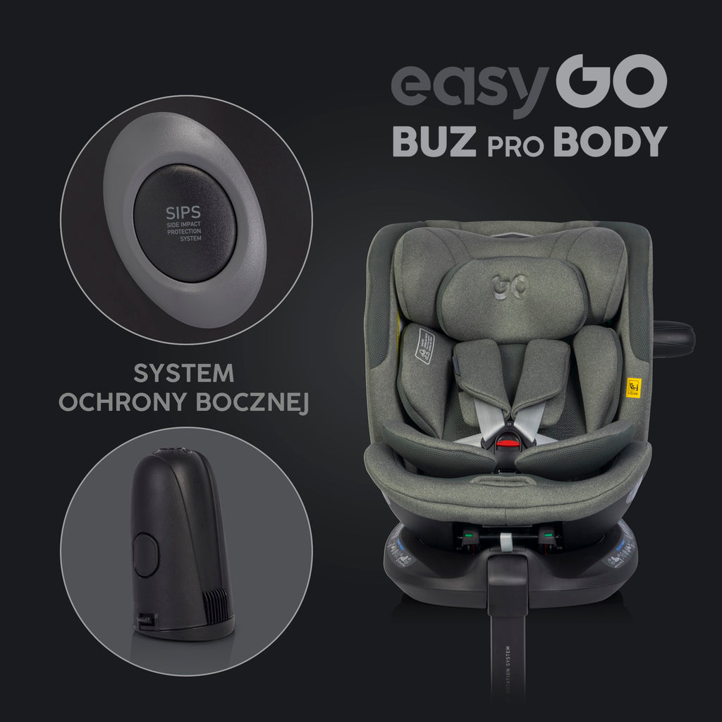 EasyGo Buz Pro + Buz Pro Body 2in1 autósülés szett ISOFIX bázissal – Greener