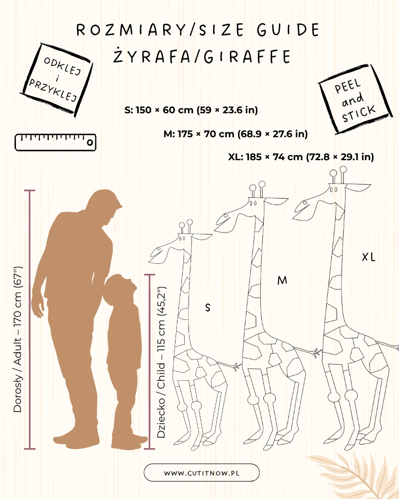 Cut It Now fa zsiráf faldekoráció – Szafari kollekció